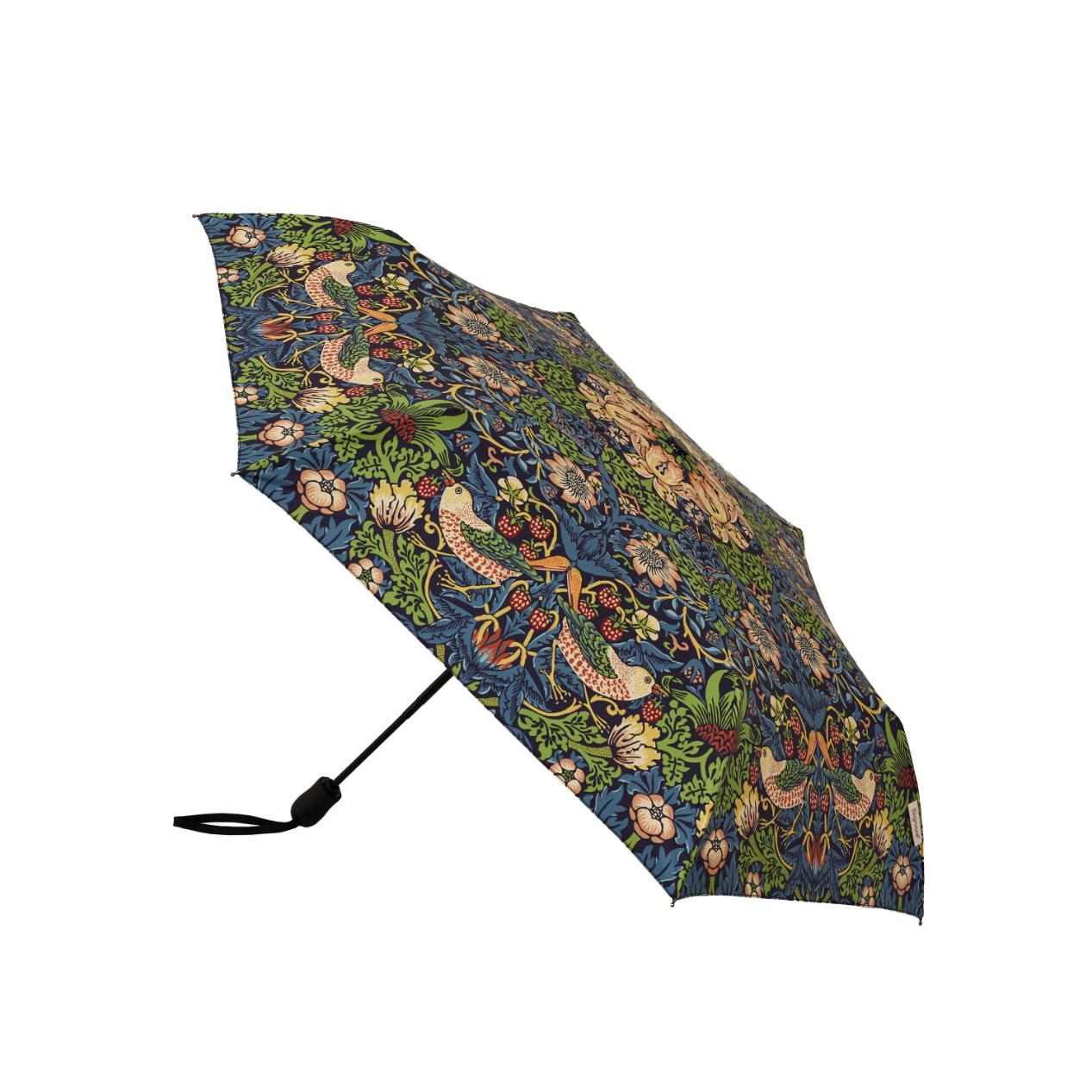 Strawberry Thief Blue William Morris Design Automatic Folding Umbrella
