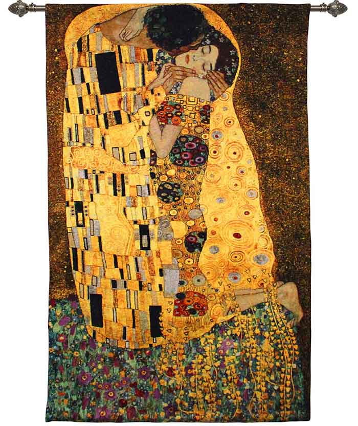 WH-GK-KS | Gustav Klimt The Kiss 35 x 45 " Inch Wall Hanging Tapestry