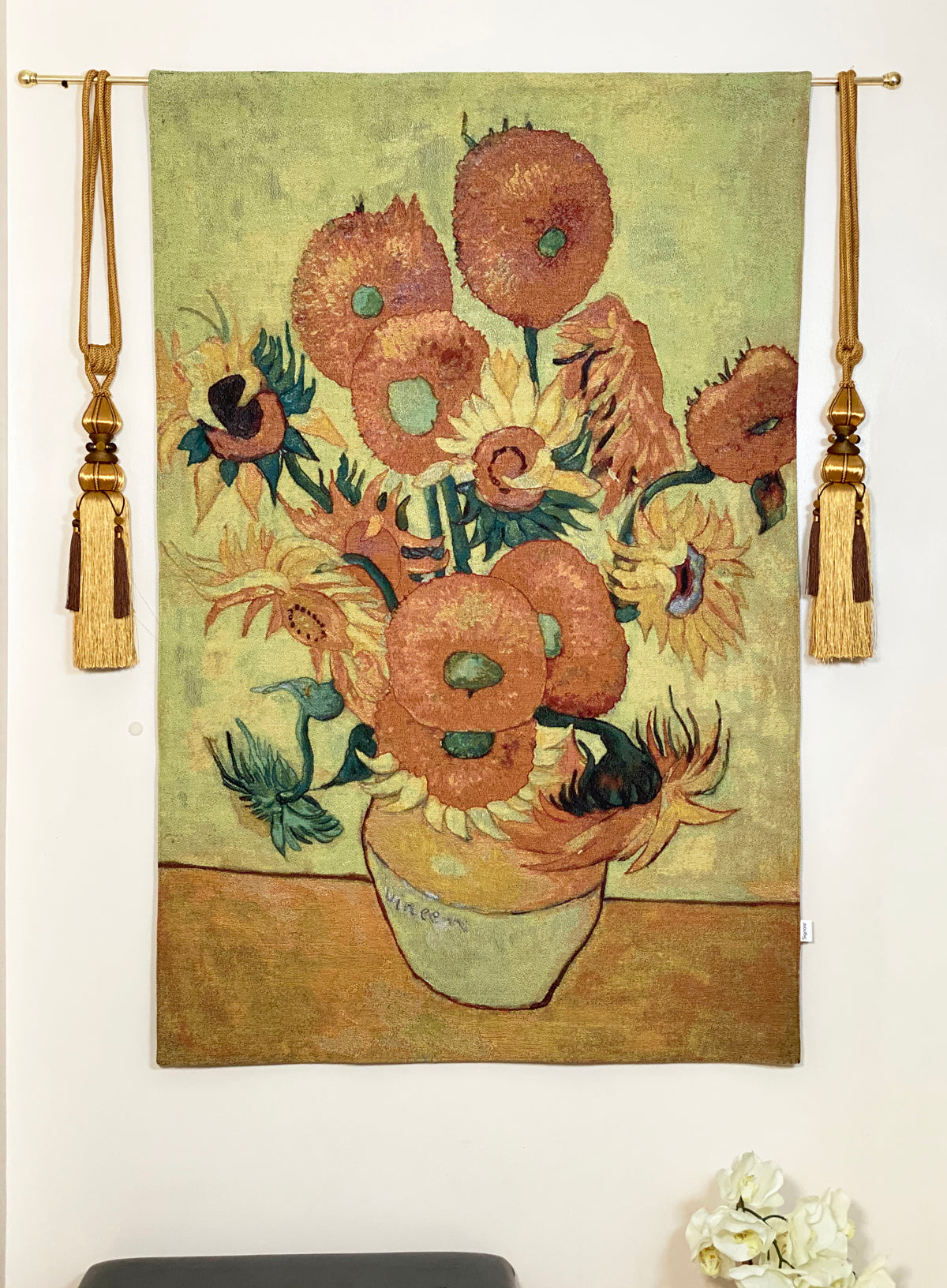 WH-VG-SF-SM | Vincent Van Gogh Sunflowers 27 x 35 " Inch Wall Hanging Tapestry