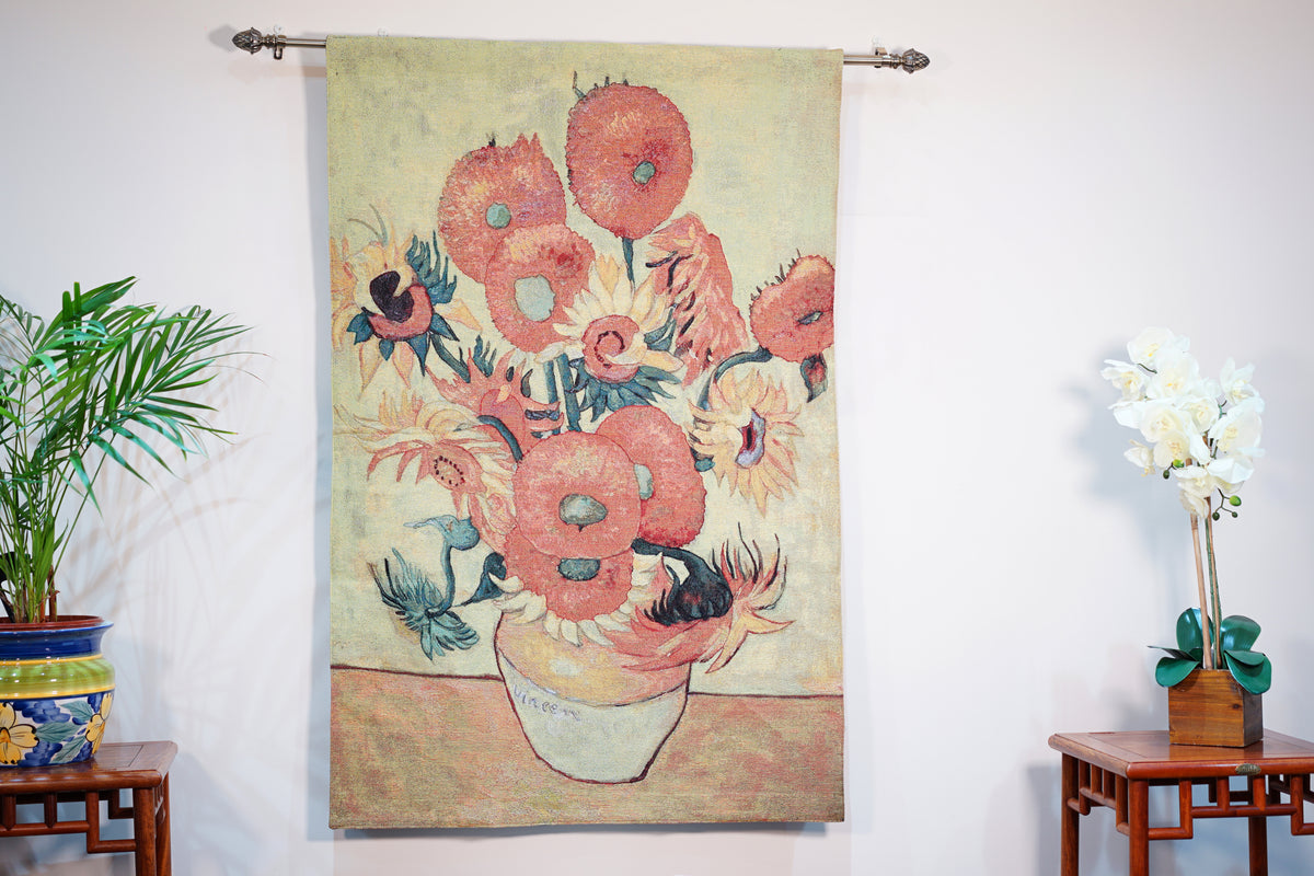 WH-VG-SF-SM | Vincent Van Gogh Sunflowers 27 x 35 " Inch Wall Hanging Tapestry