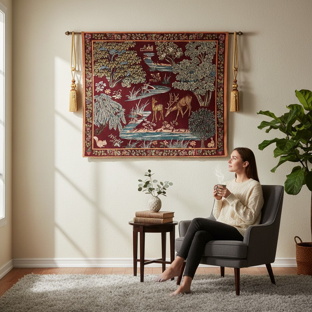 WH-WM-BROOKRD | William Morris the Brooks Red  W142 x H124 CM (W56 x H49 INCH)