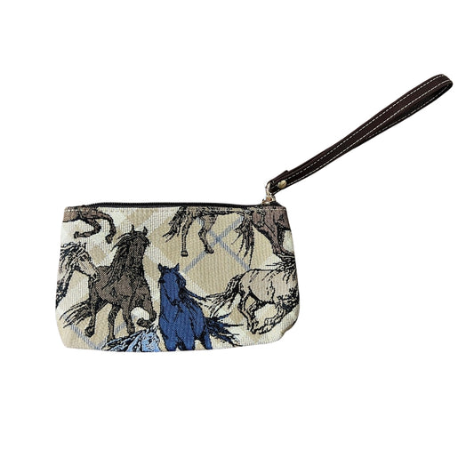 Blue Horse Wristlet Purse