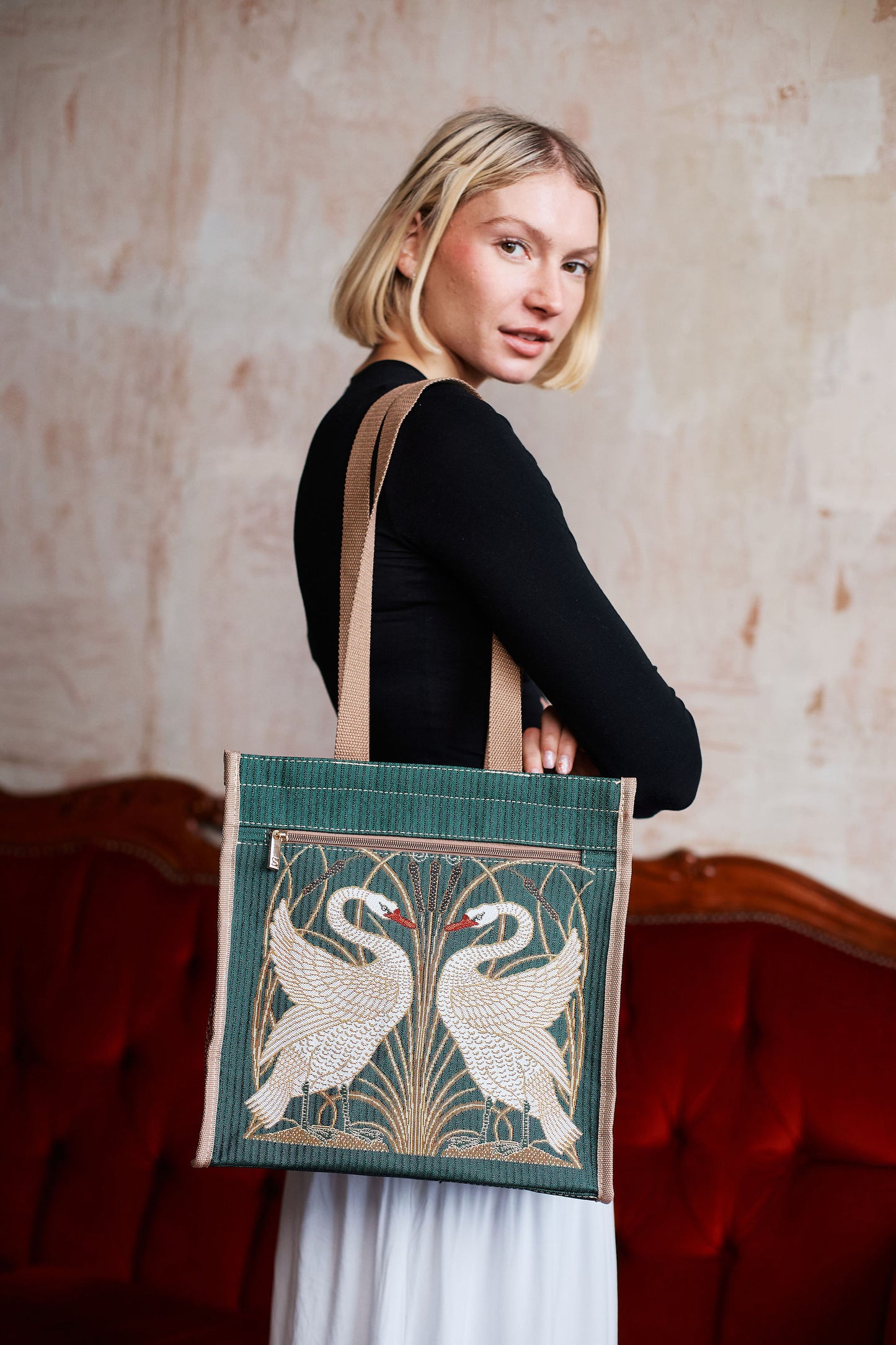 Swan Shopper Shoulder Bag