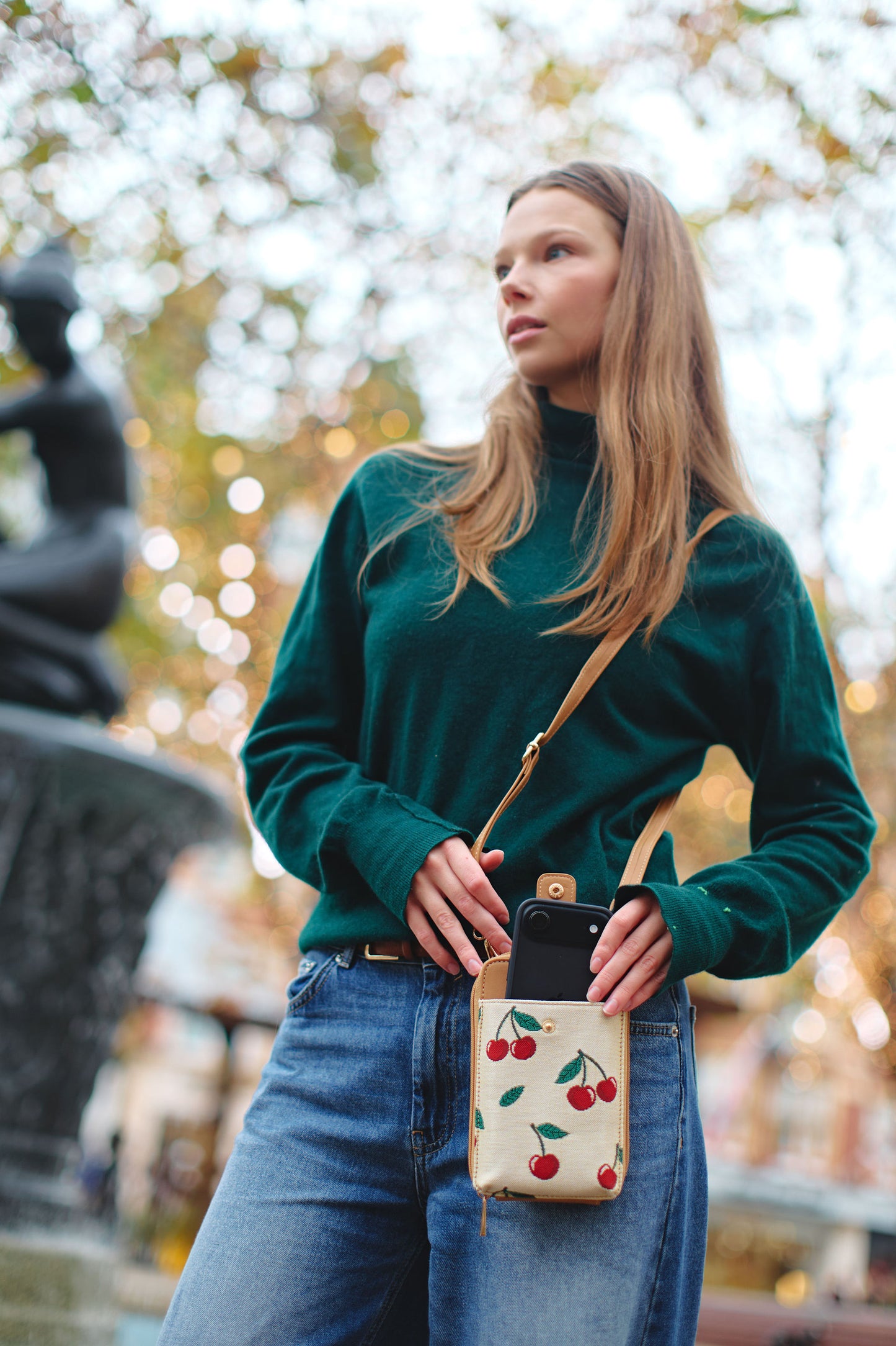 Cherry Cream Smart Phone Crossbody Bag