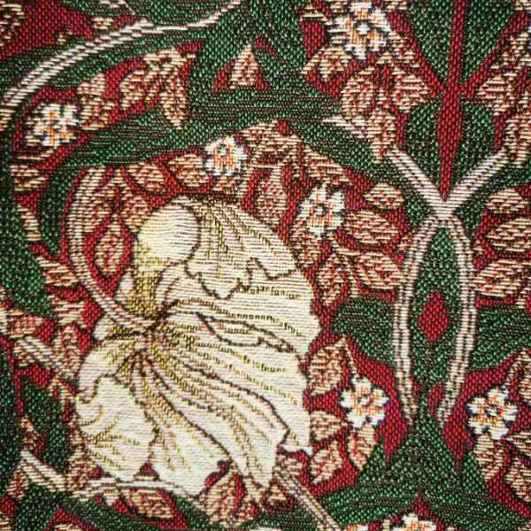 William Morris Pimpernel And Thyme Red - Panelled Pillowcase/Cushion Cover 18x18 Inch
