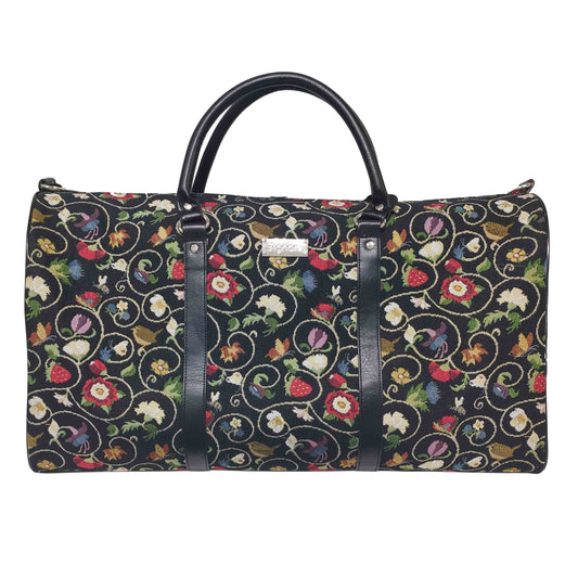 Jacobean Dream Black Big Holdall/Duffel Bag