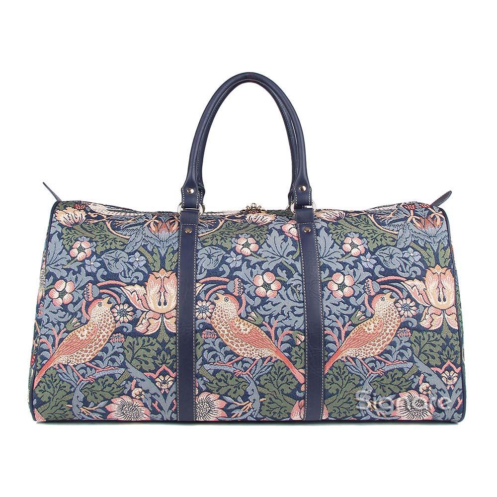 BHOLD-STBL | William Morris Strawberry Thief Blue Big Holdall/Duffel Bag - www.signareusa.com