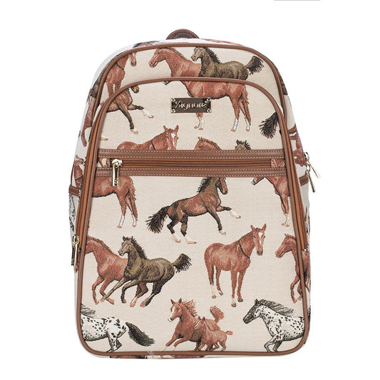 Running Horse Beige/ Brown Backpack