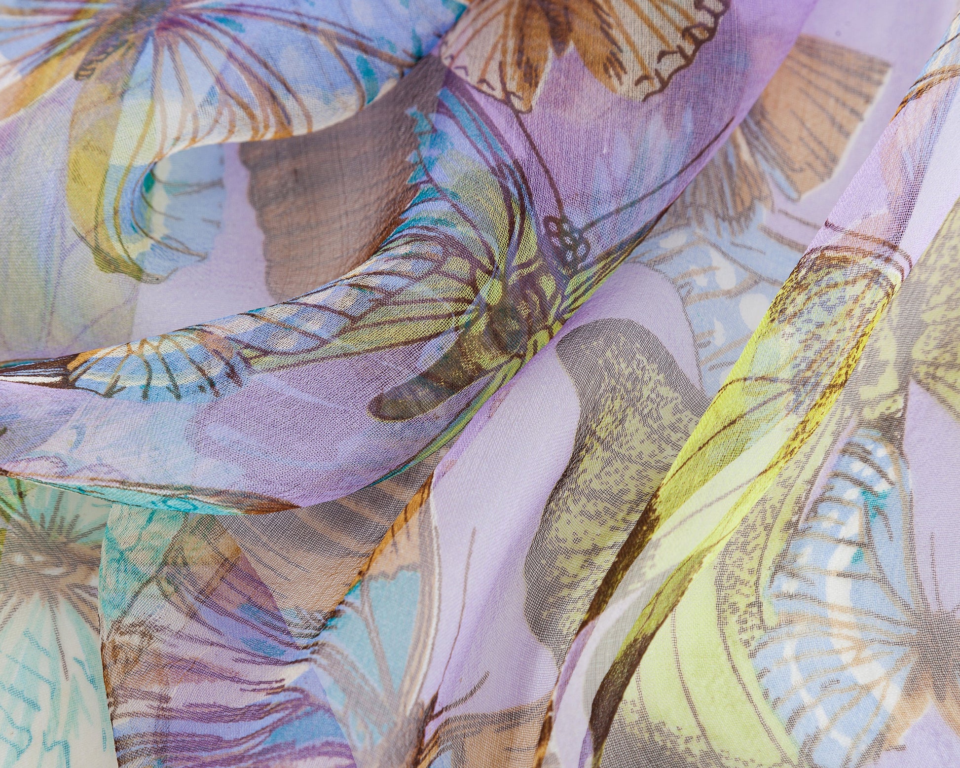 SC-BUTT-PURP | Purple 100% Pure Silk Butterfly Scarf - www.signareusa.com