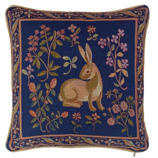 Cushion Cover Art Rabbit Blue Pillowcase 18 x 18 inch