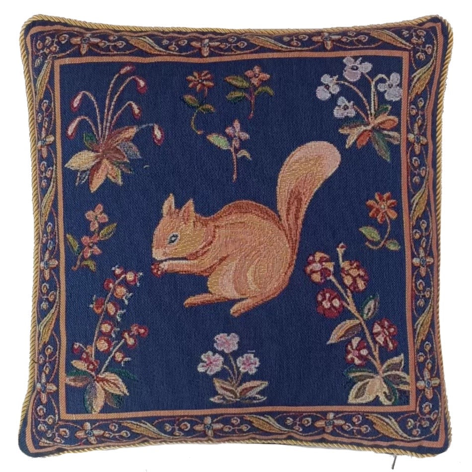 Cushion Cover Art Squirrel Blue Pillowcase 18 x 18 inch