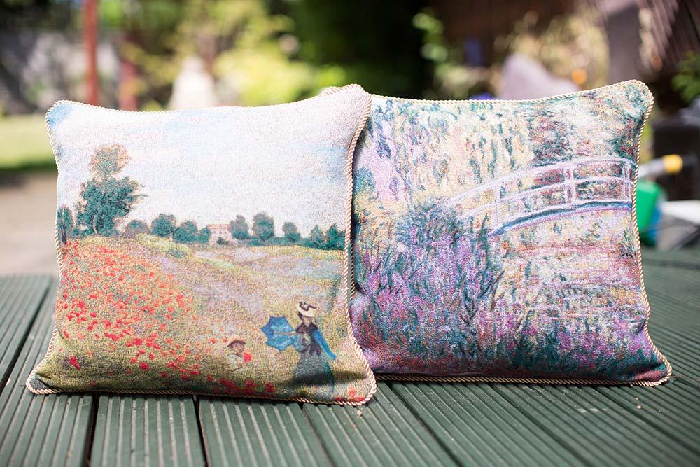 CCOV-ART-MONET-1 | CLAUDE MONET POPPY FIELD Pillowcase/CUSHION COVER | DECORATIVE DESIGN FASHION HOME PILLOW 18X18 INCH - www.signareusa.com