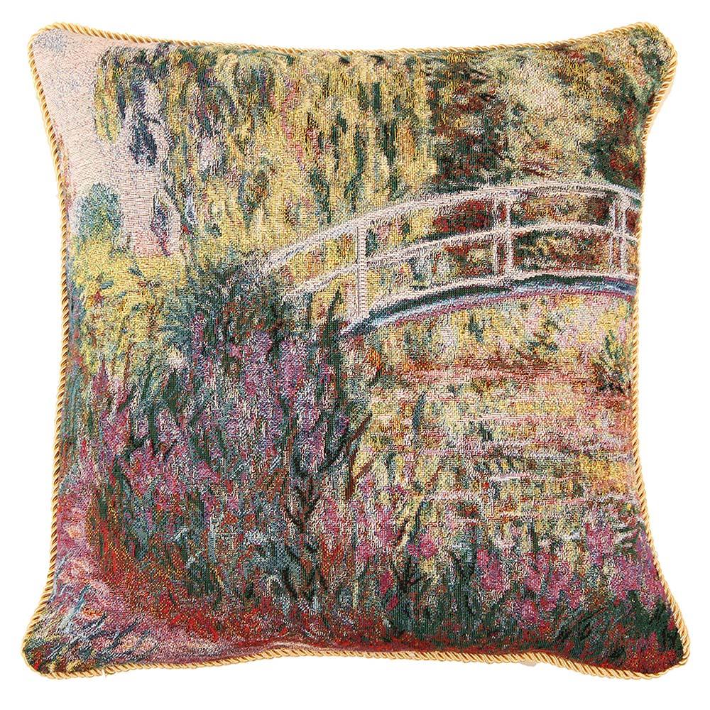 CCOV-ART-MONET-3 | CLAUDE MONET JAPANESE BRIDGE Pillowcase/CUSHION COVER | DECORATIVE DESIGN FASHION HOME PILLOW 18X18 INCH - www.signareusa.com