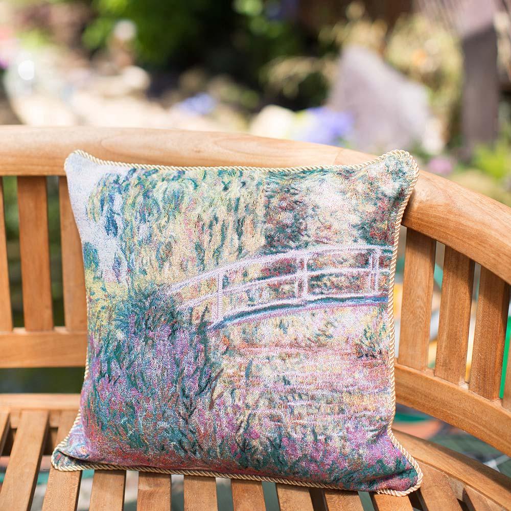 CCOV-ART-MONET-3 | CLAUDE MONET JAPANESE BRIDGE Pillowcase/CUSHION COVER | DECORATIVE DESIGN FASHION HOME PILLOW 18X18 INCH - www.signareusa.com