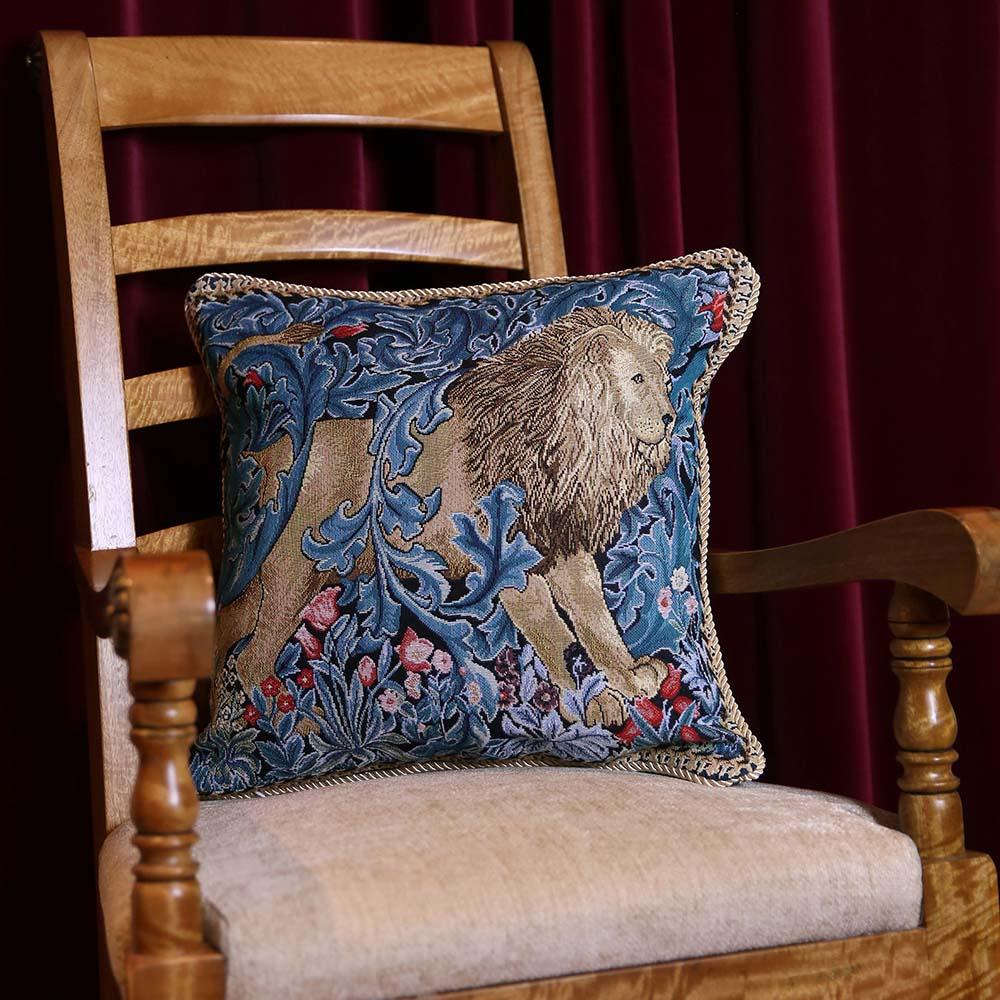 CCOV-ART-MORRIS-5 | WILLIAM MORRIS THE LION PILLOWCASE/CUSHION COVER | DECORATIVE DESIGN FASHION HOME PILLOW 18X18 INCH - www.signareusa.com