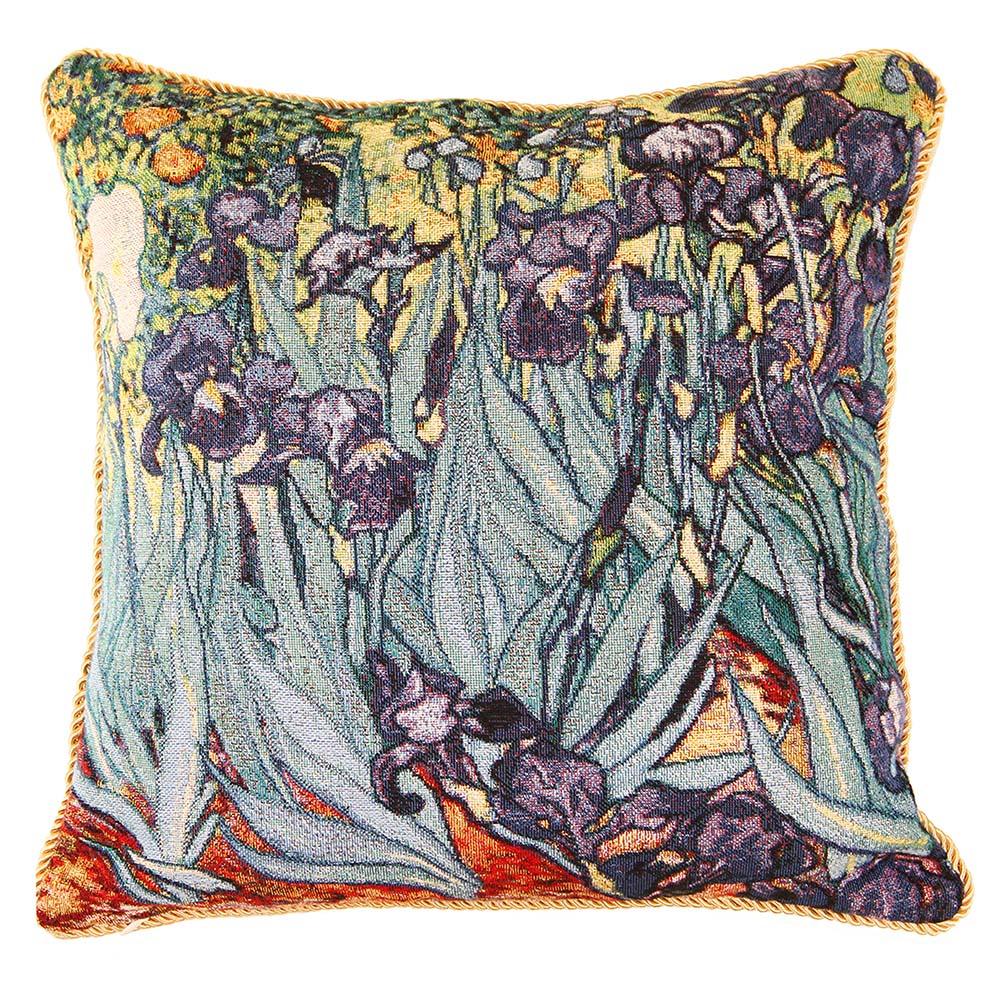 CCOV-ART-VANGOGH-2 | VAN GOGH IRIS PILLOWCASE/CUSHION COVER | DECORATIVE DESIGN FASHION HOME PILLOW 18X18 INCH - www.signareusa.com