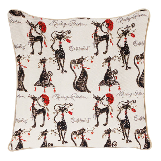 CCOV-CUDE | MARILYN ROBERTSON CATITUDES PILLOWCASE/CUSHION COVER | DECORATIVE DESIGN FASHION HOME PILLOW 18X18 INCH - www.signareusa.com