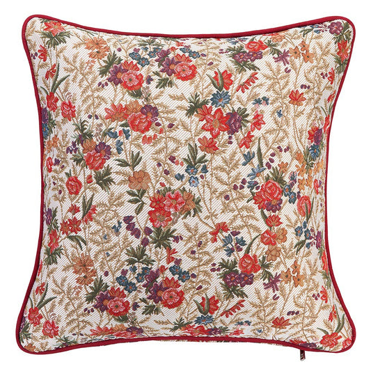 CCOV-FLMD | FLOWER MEADOW TAPESTRY PILLOWCASE/CUSHION COVER 18X18 INCH - www.signareusa.com