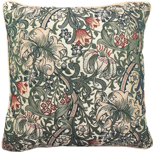 CCOV-GLILY | WILLIAM MORRIS GOLDEN LILY PILLOWCASE/CUSHION COVER | DECORATIVE DESIGN FASHION HOME PILLOW 18X18 INCH - www.signareusa.com