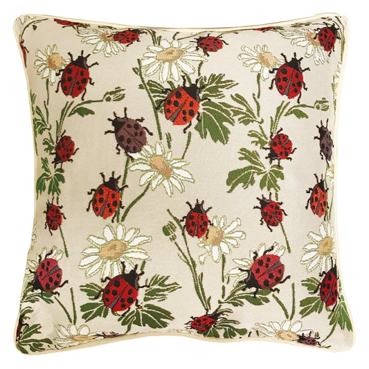 CCOV-LDBD | LADYBUG PILLOWCASE/CUSHION COVER | DECORATIVE DESIGN FASHION HOME PILLOW 18X18 INCH - www.signareusa.com