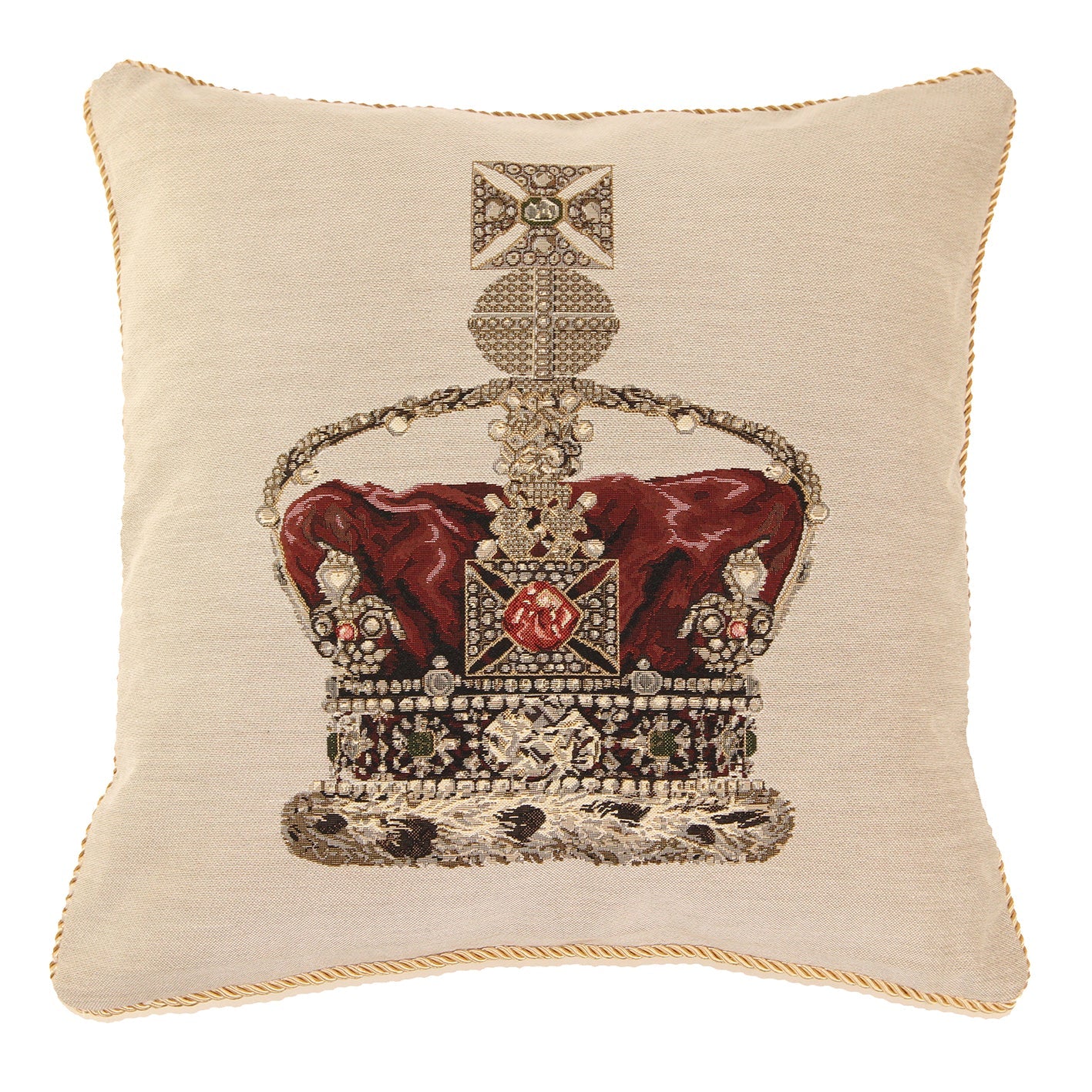 Crown White Panelled Pillowcase/Cushion Cover 18 X 18 Inch