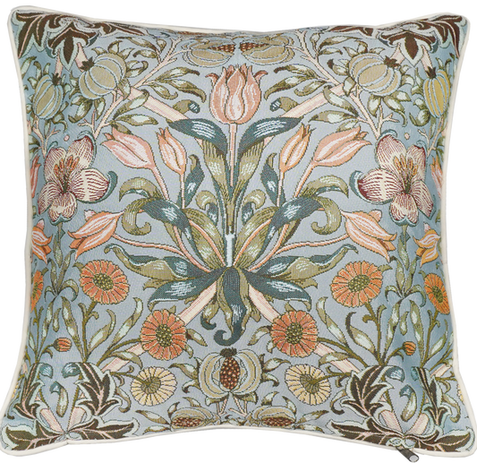 William Morris Pomegranate & Lily Panelled Pillowcase/Cushion Cover 18x18 Inch