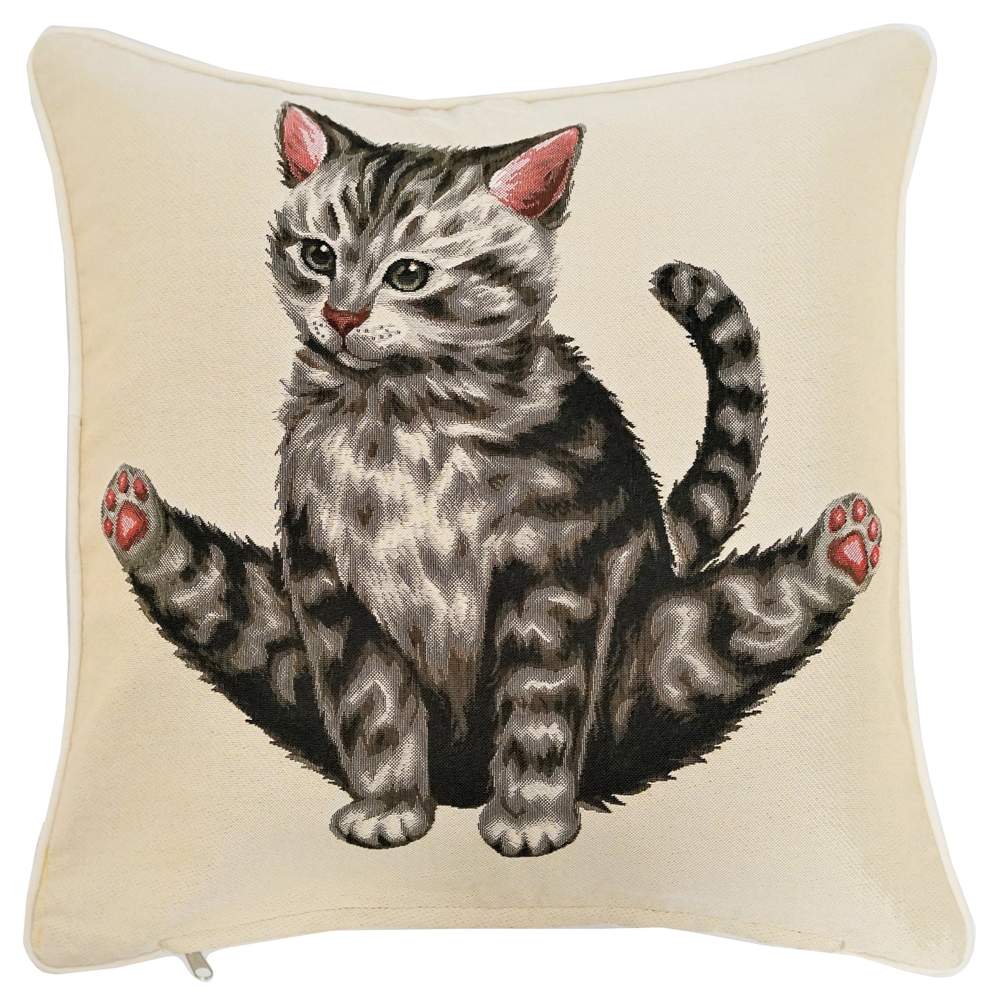 Yoga Cat Panelled Pillowcase/Cushion Cover 18x18 Inch