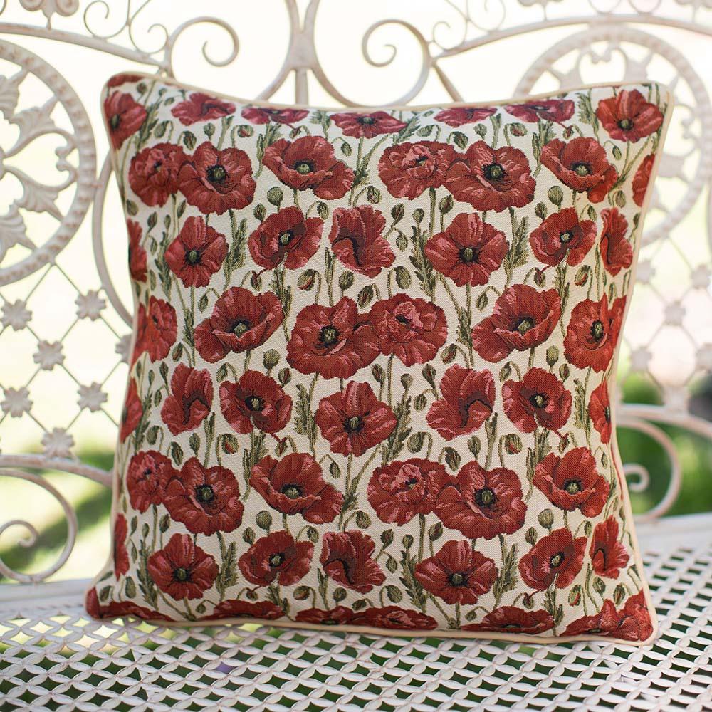 CCOV-POP | POPPY PILLOWCASE/CUSHION COVER | DECORATIVE DESIGN FASHION HOME PILLOW 18X18 INCH - www.signareusa.com