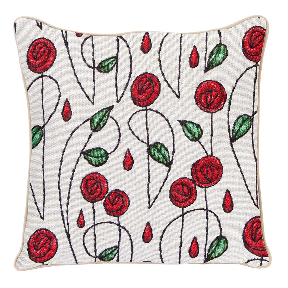 CCOV-RMSP | RENNIE MACKINTOSH SIMPLE ROSE PILLOWCASE/CUSHION COVER | DECORATIVE DESIGN FASHION HOME PILLOW 18X18 INCH - www.signareusa.com