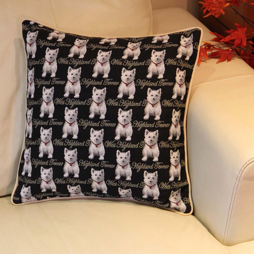 CCOV-WES | WESTIE DOG PILLOWCASE/CUSHION COVER | DECORATIVE DESIGN FASHION HOME PILLOW 18X18 INCH - www.signareusa.com