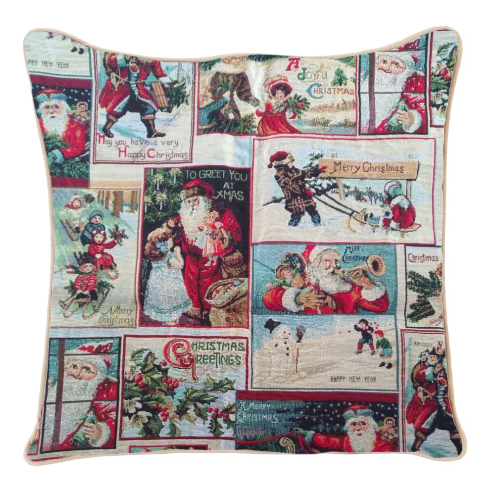 Xmas Santa Pillowcase Cushion Cover 18x18 Inch