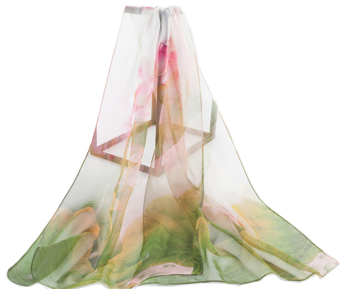 SC-Chiffon Lotus Olive | Chiffon Scarf - www.signareusa.com