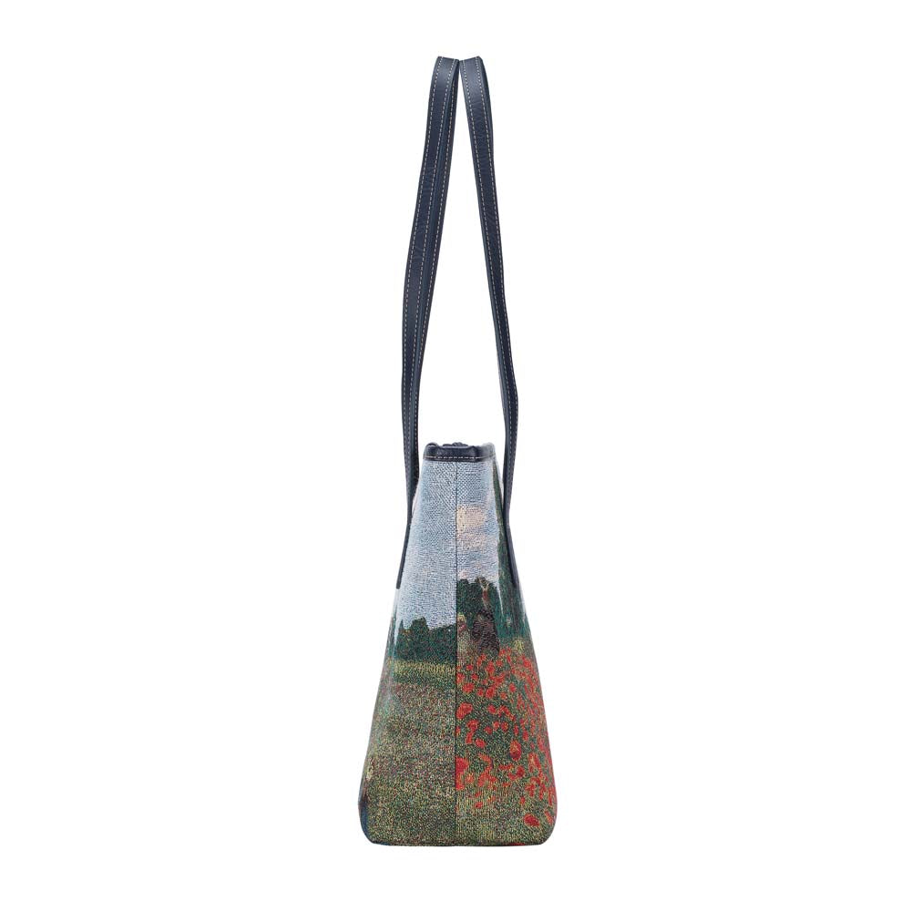 COLL-ART-CM-POPFL | Claude Monet Poppy Field College/Shoulder Tote Bag - www.signareusa.com