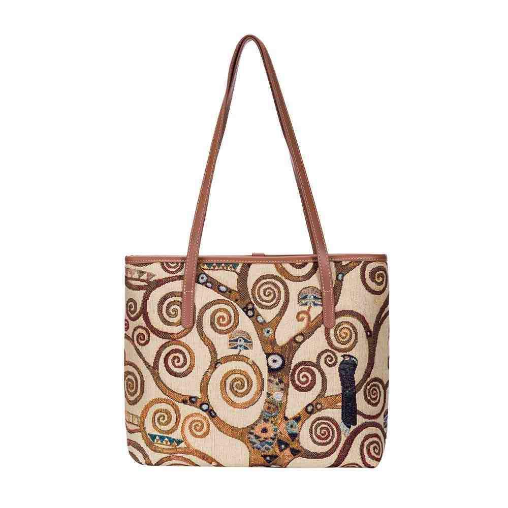 COLL-ART-GK-TREE | Gustav Klimt Tree of Life College/Shoulder Tote Bag - www.signareusa.com