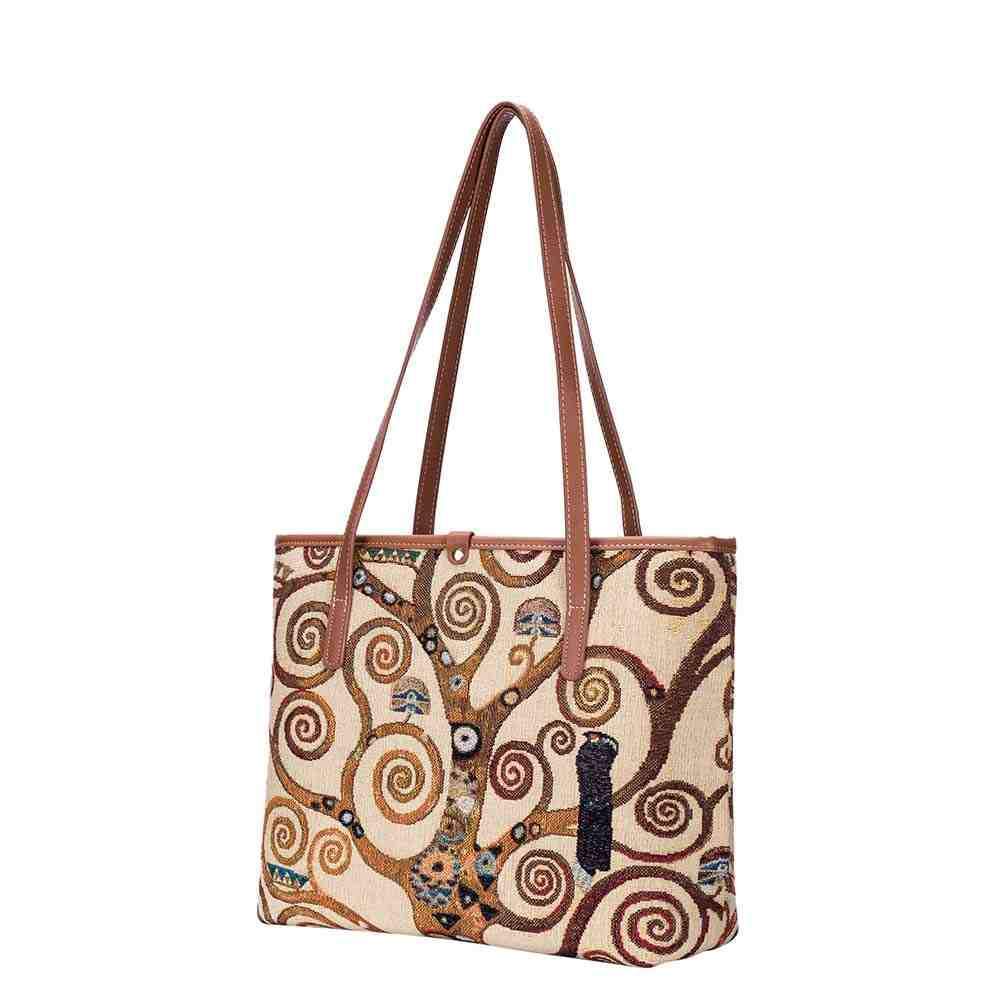 COLL-ART-GK-TREE | Gustav Klimt Tree of Life College/Shoulder Tote Bag - www.signareusa.com