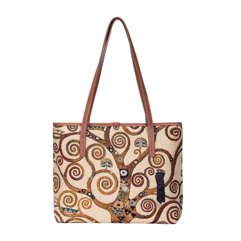 COLL-ART-GK-TREE | Gustav Klimt Tree of Life College/Shoulder Tote Bag - www.signareusa.com