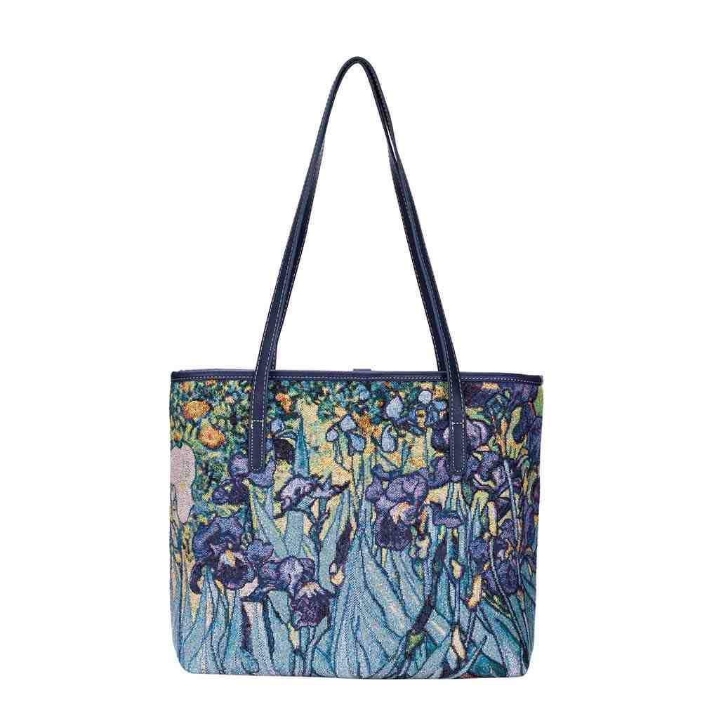 COLL-ART-VG-IRIS | Van Gogh Iris College/Shoulder Tote Bag - www.signareusa.com