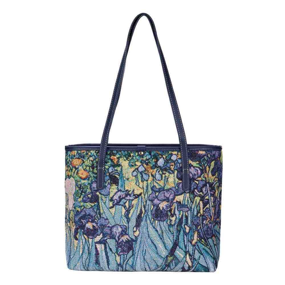 COLL-ART-VG-IRIS | Van Gogh Iris College/Shoulder Tote Bag - www.signareusa.com