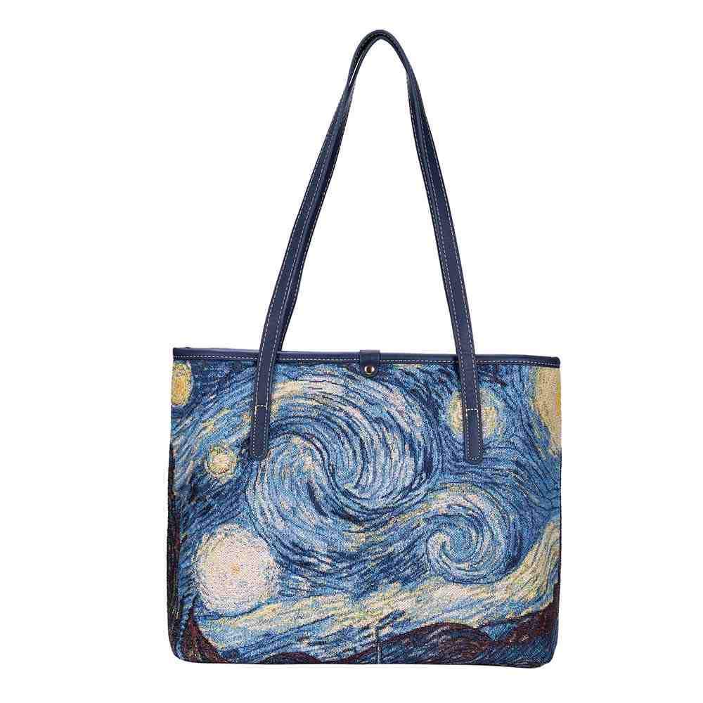 COLL-ART-VG-STAR | Van Gogh Starry Night College/Shoulder Tote Bag - www.signareusa.com