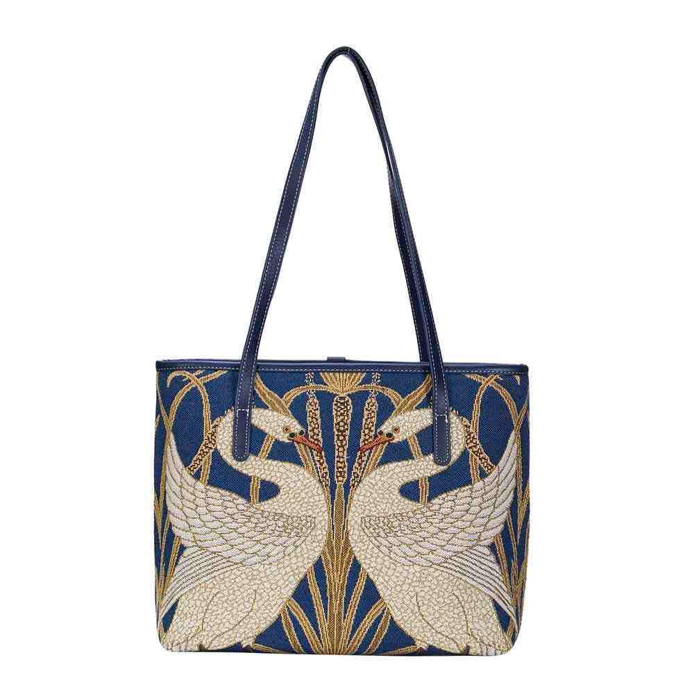 COLL-ART-WC-SWAN | Walter Crane Swan College/Shoulder Tote Bag - www.signareusa.com