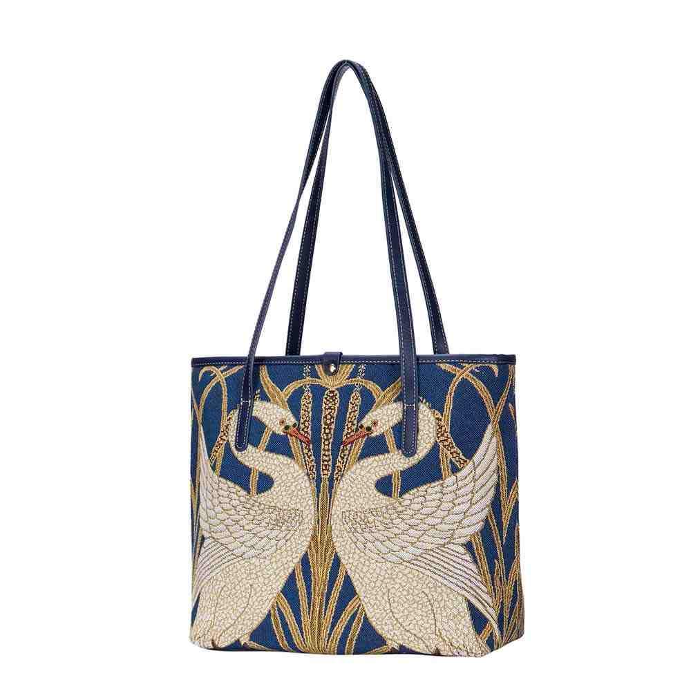 COLL-ART-WC-SWAN | Walter Crane Swan College/Shoulder Tote Bag - www.signareusa.com