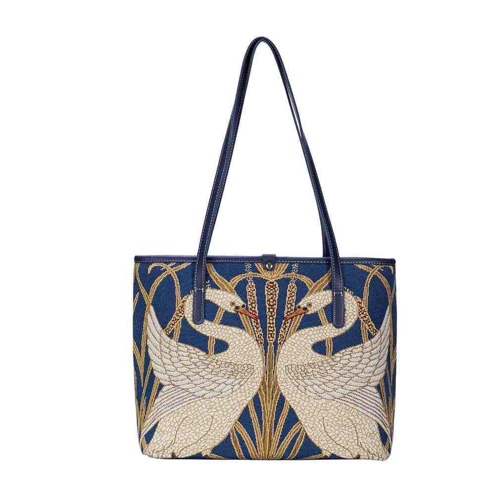 COLL-ART-WC-SWAN | Walter Crane Swan College/Shoulder Tote Bag - www.signareusa.com