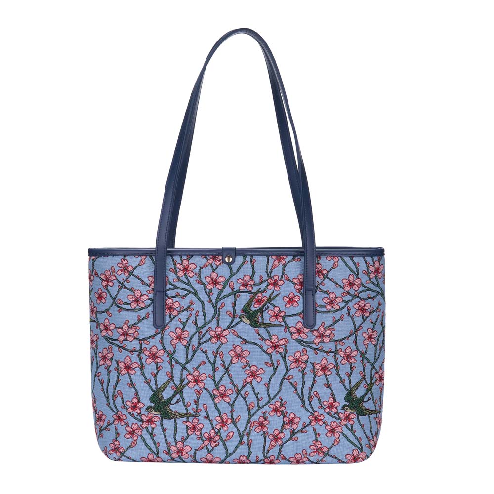 COLL-BLOS | Almond Blossom And Swallow College/Shoulder Tote Bag - www.signareusa.com