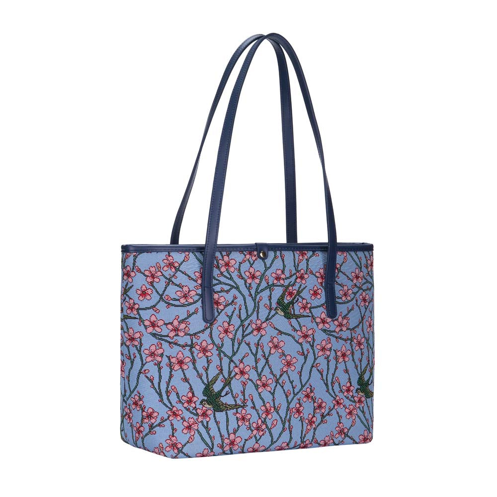 COLL-BLOS | Almond Blossom And Swallow College/Shoulder Tote Bag - www.signareusa.com