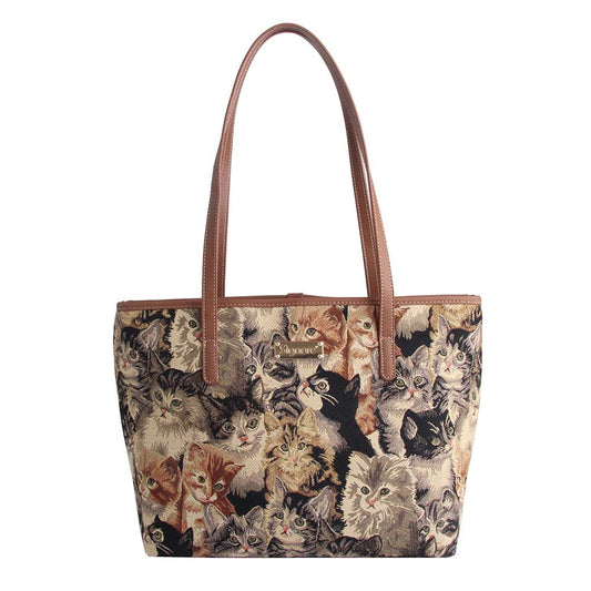 Cat Brown Shoulder Tote Bag