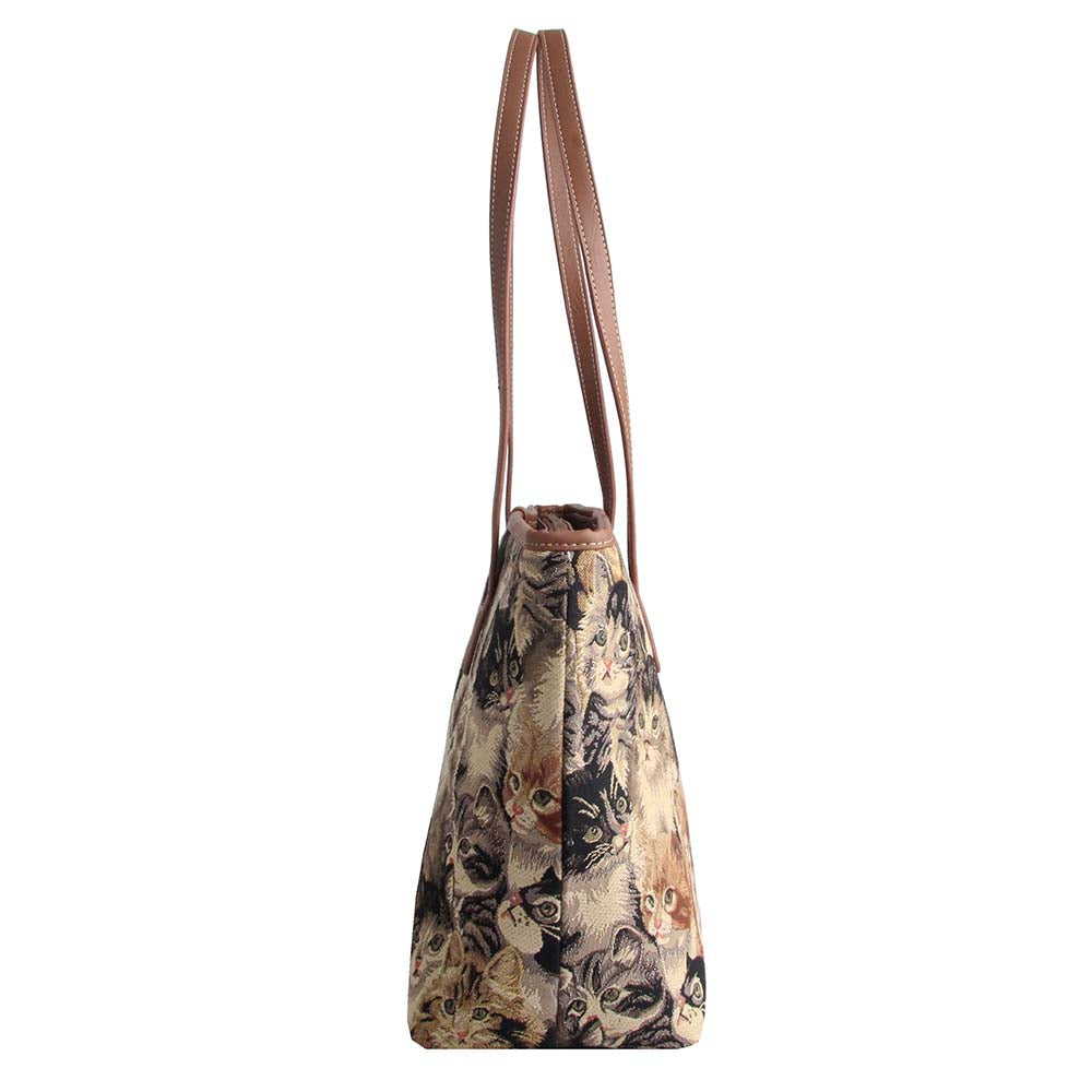 Cat Brown Shoulder Tote Bag