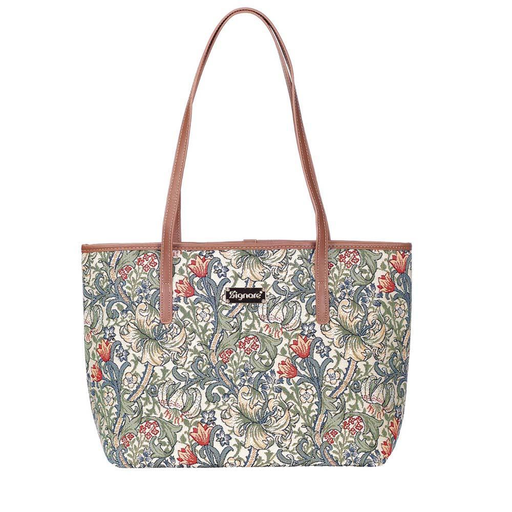 COLL-GLILY | William Morris Golden Lily College/Shoulder Tote Bag - www.signareusa.com