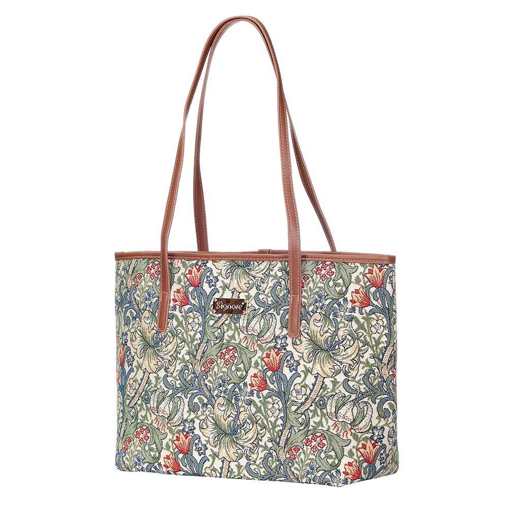 COLL-GLILY | William Morris Golden Lily College/Shoulder Tote Bag - www.signareusa.com