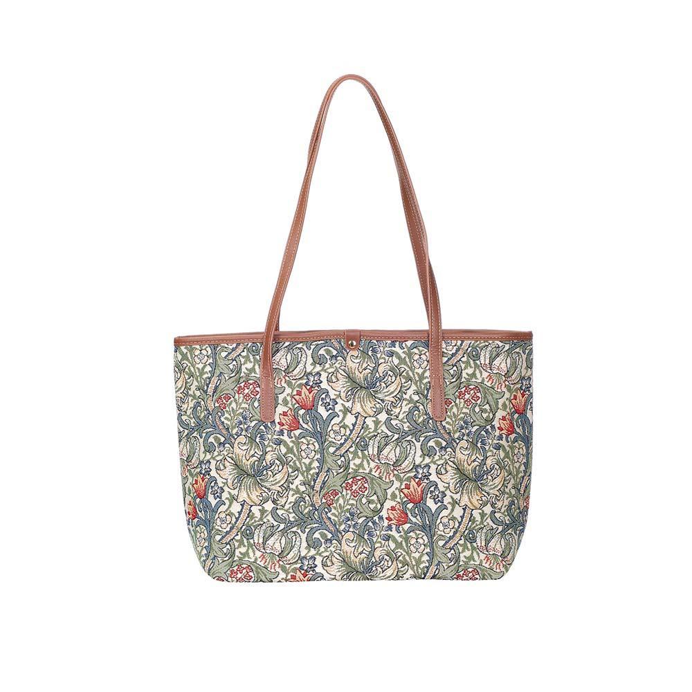 COLL-GLILY | William Morris Golden Lily College/Shoulder Tote Bag - www.signareusa.com