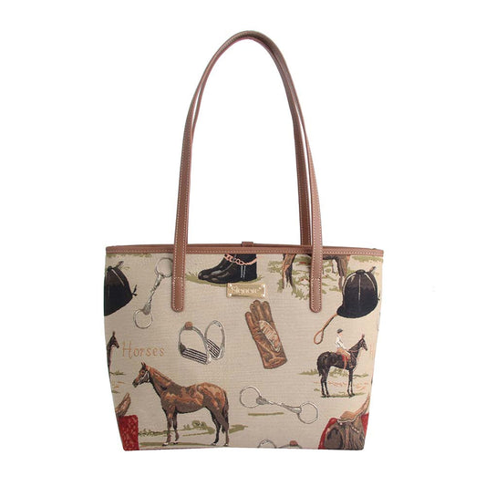 Horse Brown Shoulder Tote Bag